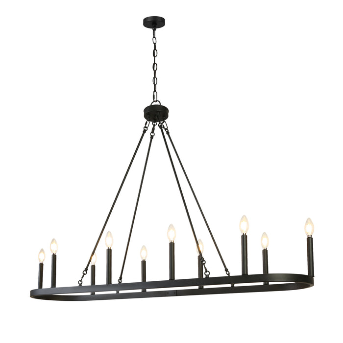 Zeyrah Black Linear 10-Light Island Chandelier