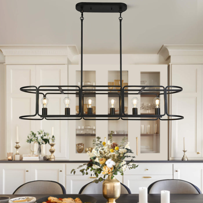 Zyrelon 6-Light Black Island Light