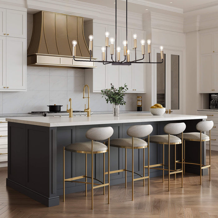 Ravirea 12-Light Black and Gold Island Light