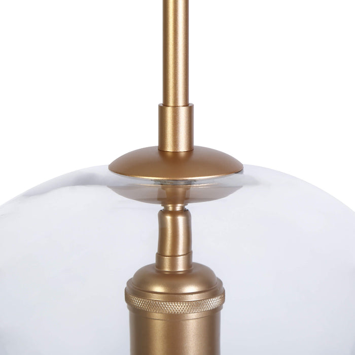 Fayrion 1-Light Gold Glass Dome Pendant Light