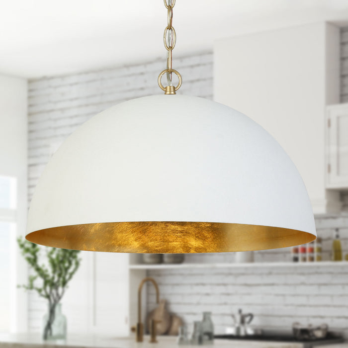 Lumora 1-Light White and Gold Pendant Light
