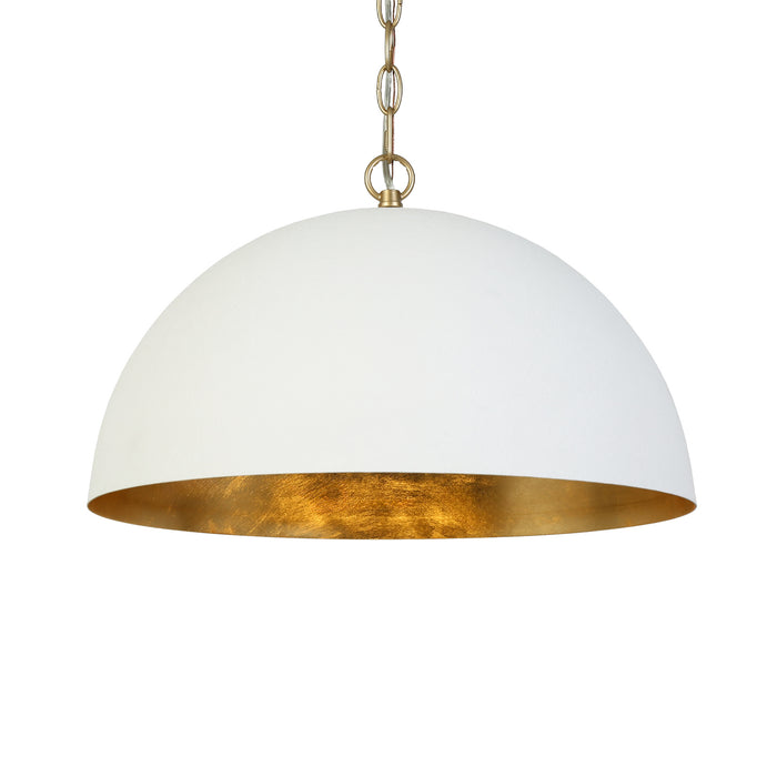 Lumora 1-Light White and Gold Pendant Light