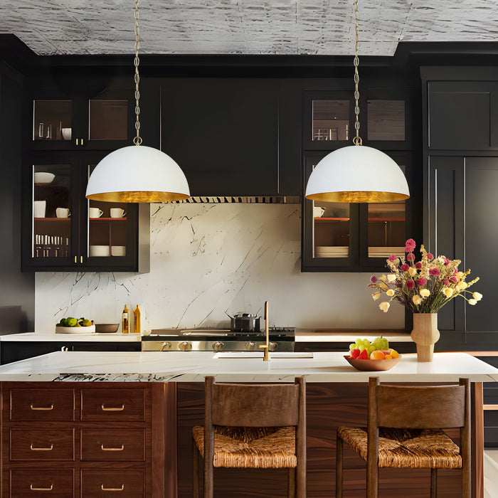 Lumora 1-Light White and Gold Pendant Light