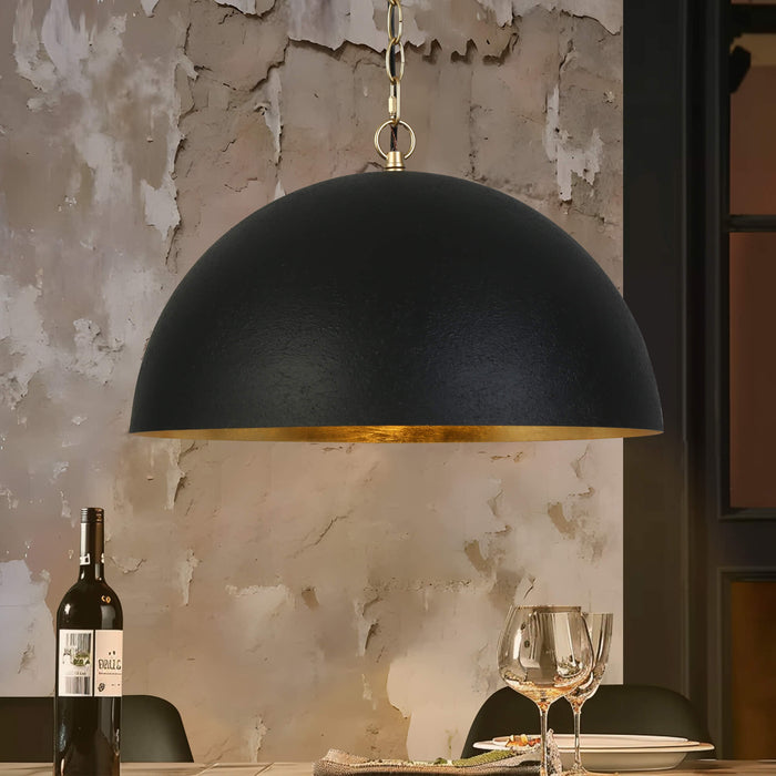 Lumora 1-Light Black and Gold Pendant Light