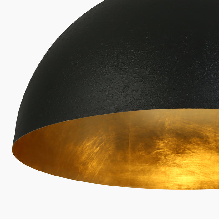 Lumora 1-Light Black and Gold Pendant Light