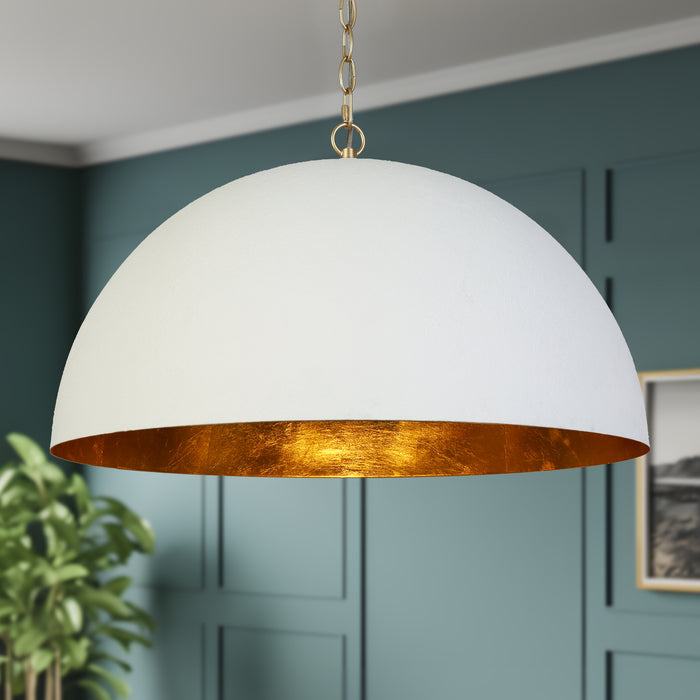 Lumora 1-Light White and Gold Pendant Light