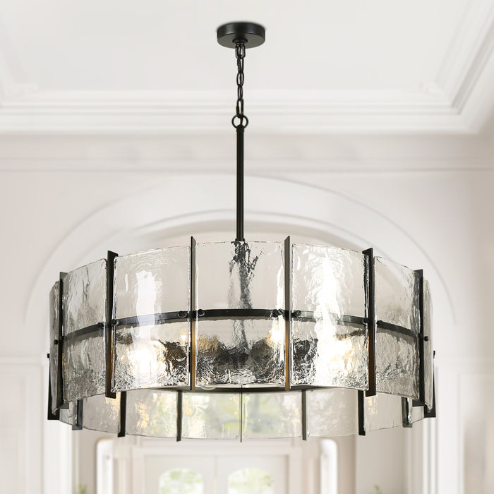 Kaelis 8-Light Black Drum Chandelier