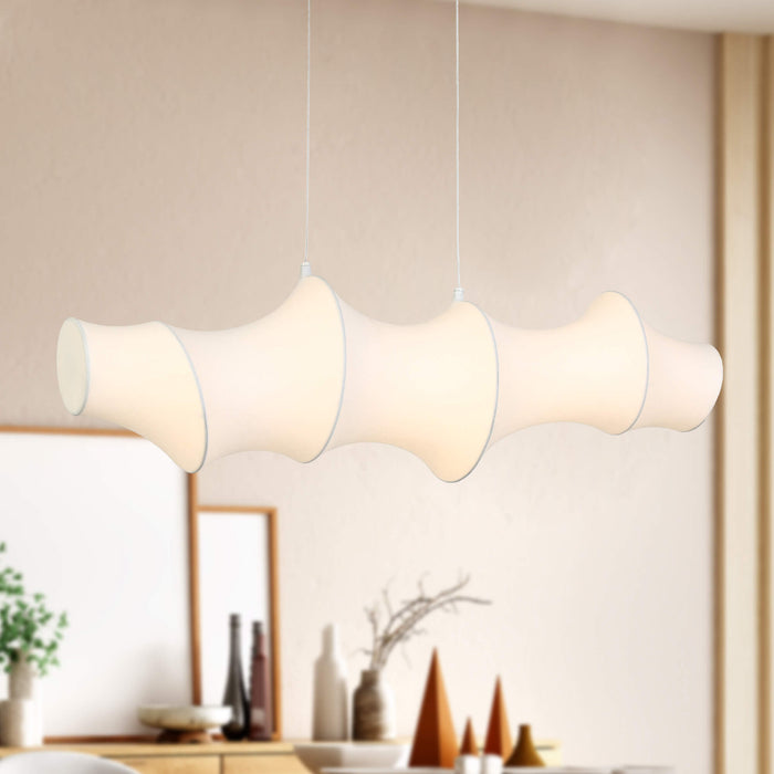Alvino LED 1-Light White Fabric Island Light
