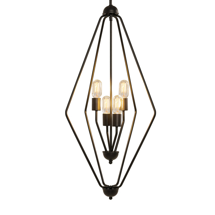 Noirel 4-Light Black Lantern Chandelier