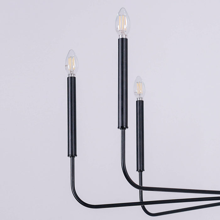 Nuvina 8-Light Black Candle Classic Chandelier