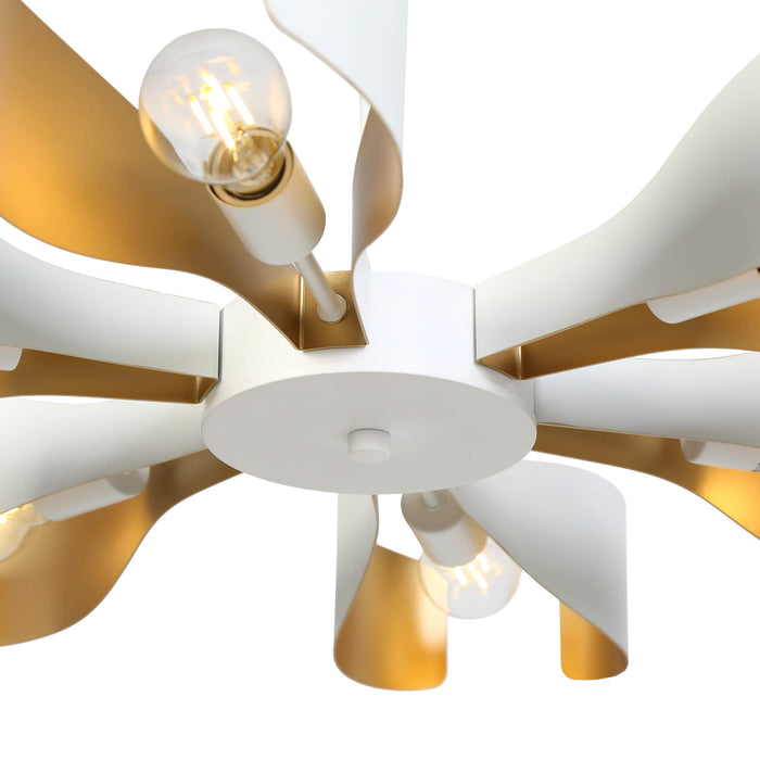 Glisto 6-Light White and Gold Chandelier