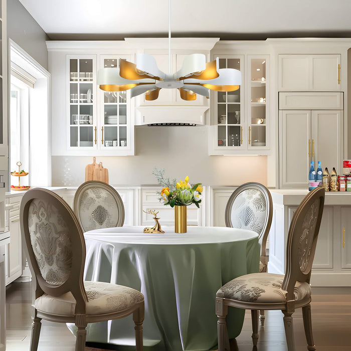 Glisto 6-Light White and Gold Chandelier