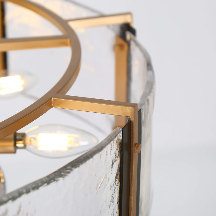 Velora 15-Light Gold and Black Glass Chandelier