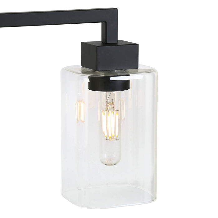 Tovarel 4-Light Black Glass Island Light