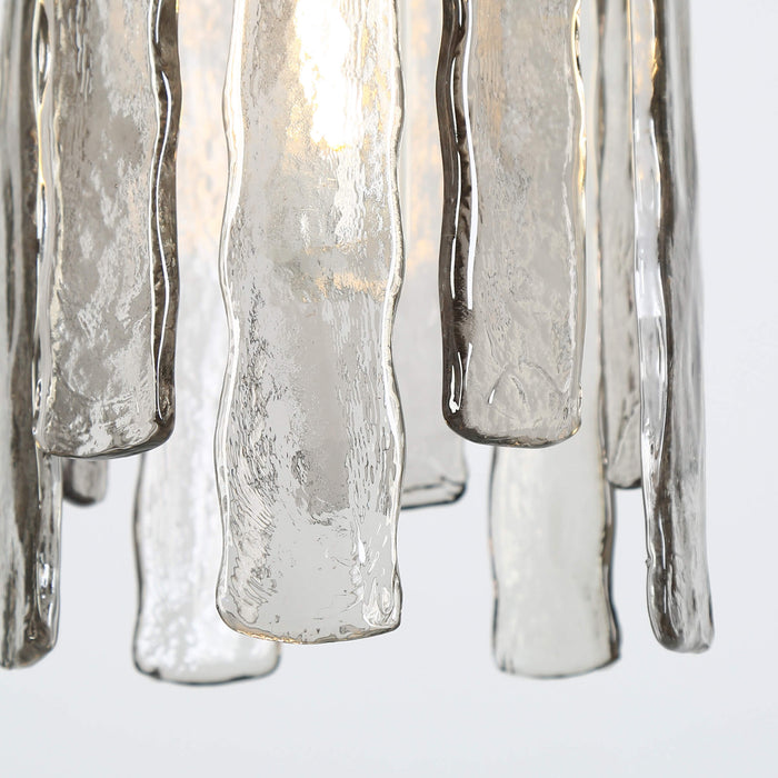 Lumira 1-Light Textured Smoky Gray Pendant Light