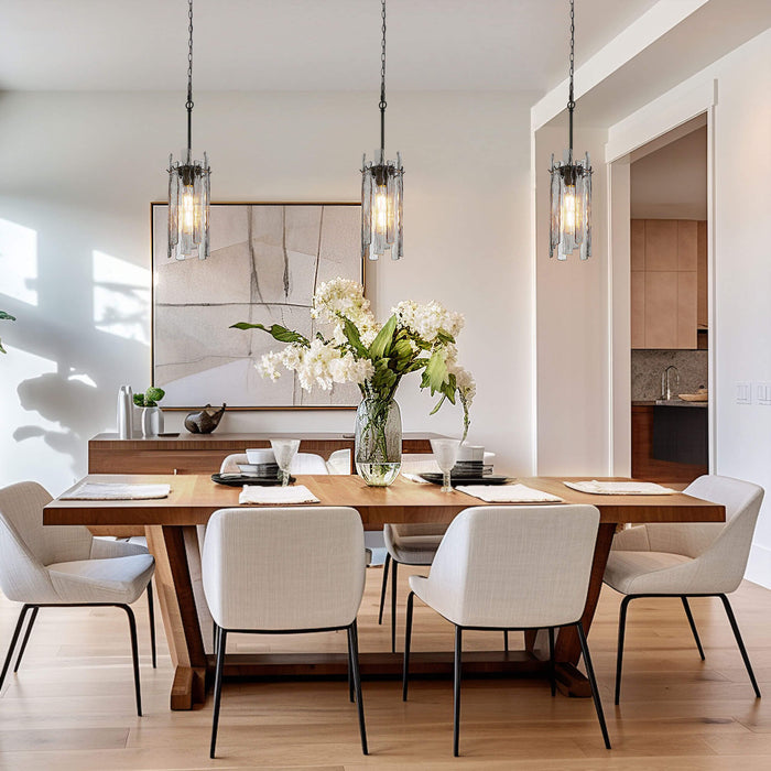 Lumira 1-Light Textured Smoky Gray Pendant Light
