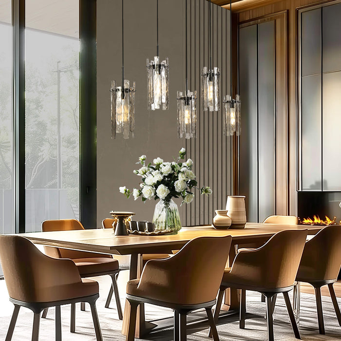 Lumira 5-Light Textured Smoky Gray Island Light