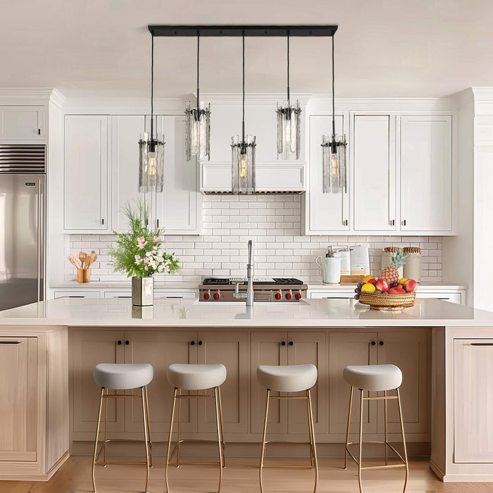 Lumira 5-Light Textured Smoky Gray Island Light