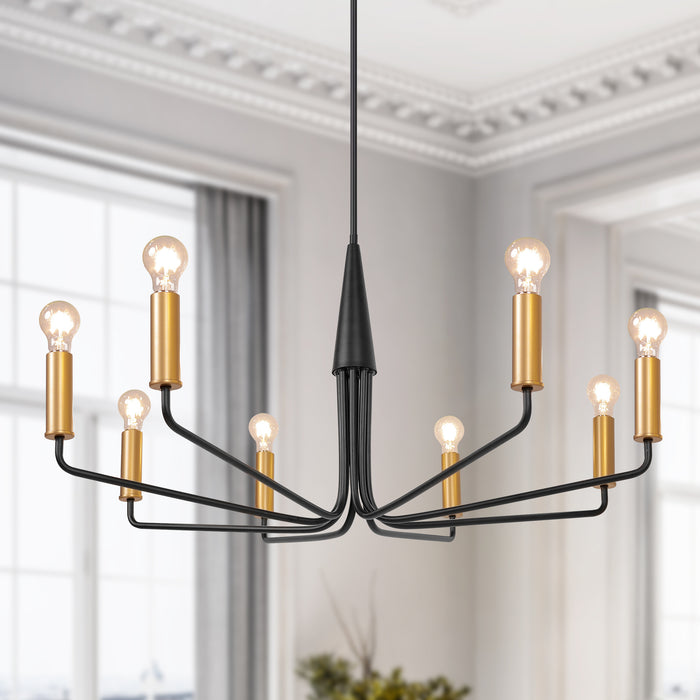 Thalyn 8-Light Black & Gold Classic Chandelier