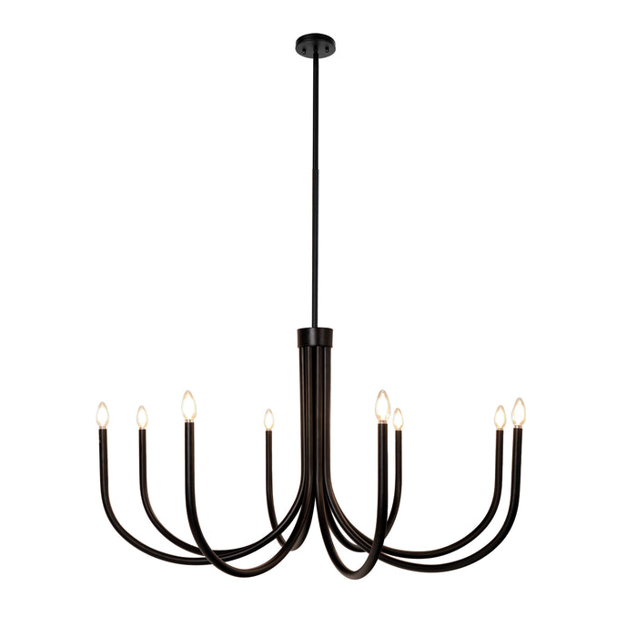 Zeyrah 8-Light Black Classic Arm Chandelier