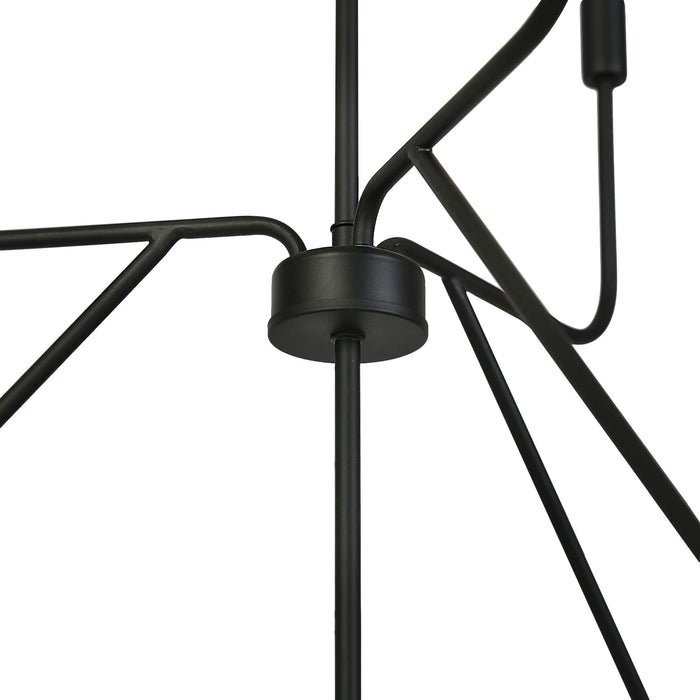 Nuvina 9-Light Black Candle 2-Tierd Chandelier