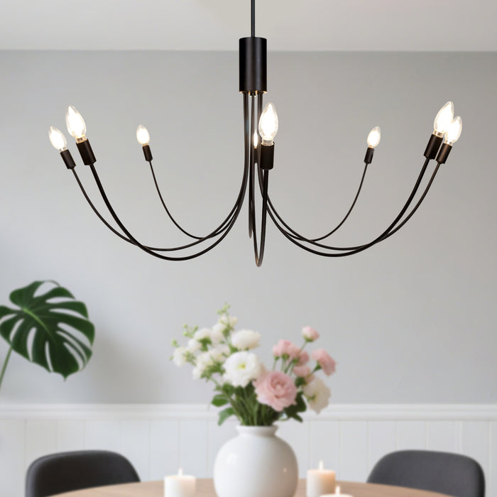 Zeyrah 8-Light Black Transitional Chandelier