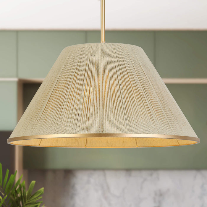 Aureno 1-Light Gold Beige Cotton Thread Pendant Light