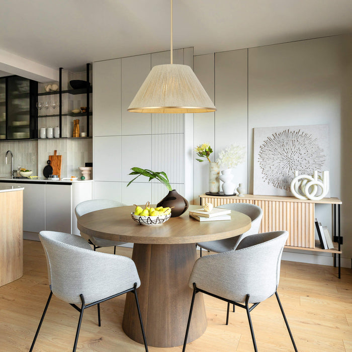 Aureno 1-Light Gold Beige Cotton Thread Pendant Light