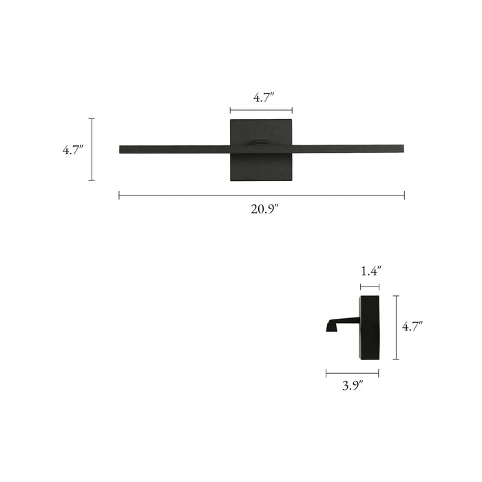 Veylith 1-Light LED Black Wall Sconce Picture Light