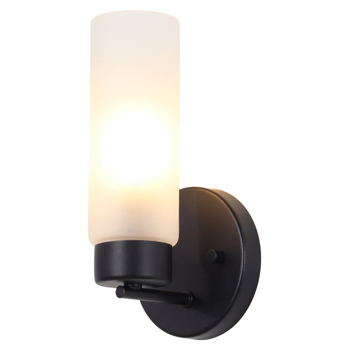 Arvion Modern 1-Light Wall Sconce with Cylinder Frosted Glass Shade
