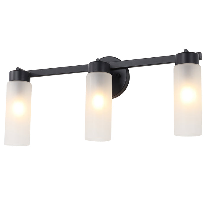 Arvion 3-Light Gold Linear Frosted Glass Bathroom Vanity Light