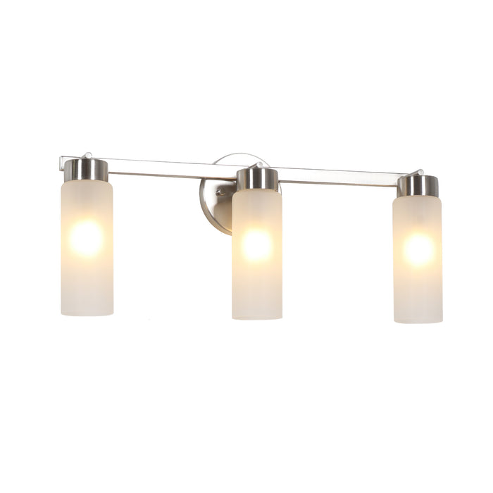 Arvion 3-Light Gold Linear Frosted Glass Bathroom Vanity Light