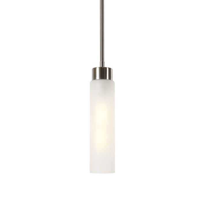 Arvion 1-Light Gold Cylinder Frosted Glass Pendant Light