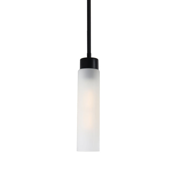 Arvion 1-Light Gold Cylinder Frosted Glass Pendant Light