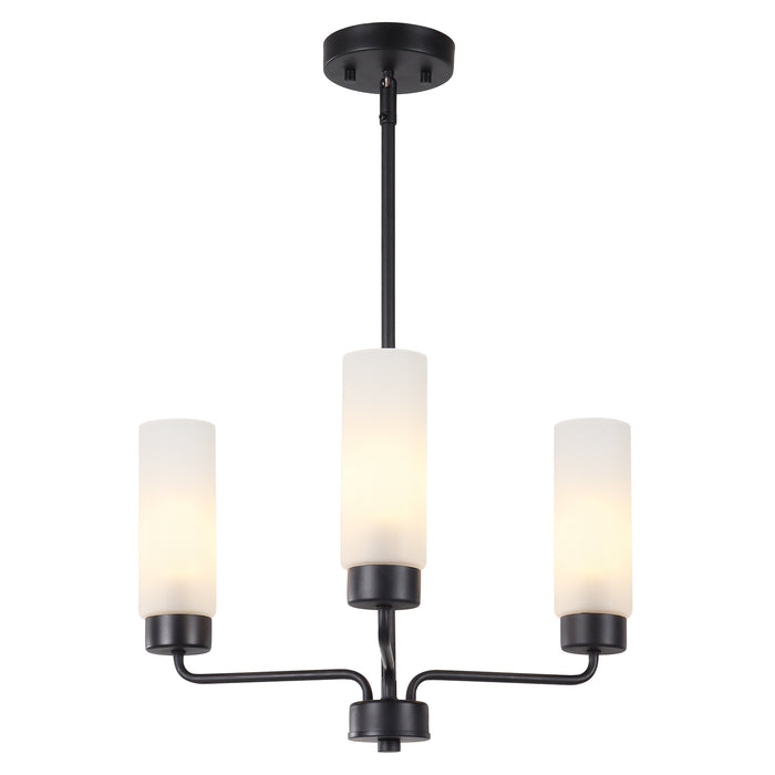 Arvion Modern 3-Light Radial Chandelier with Frosted Glass Shade