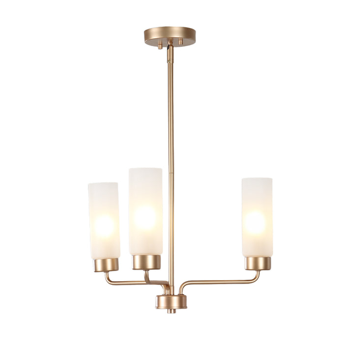 Arvion Modern 3-Light Radial Chandelier with Frosted Glass Shade