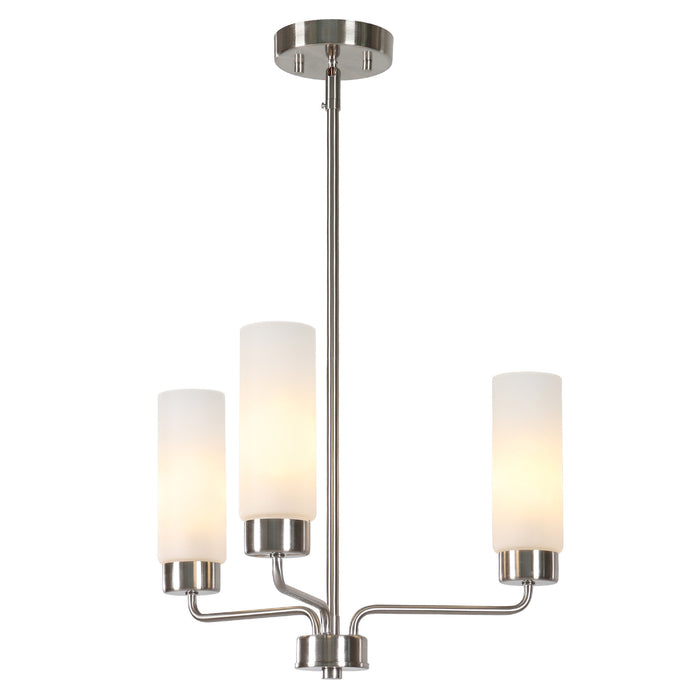Arvion Modern 3-Light Radial Chandelier with Frosted Glass Shade
