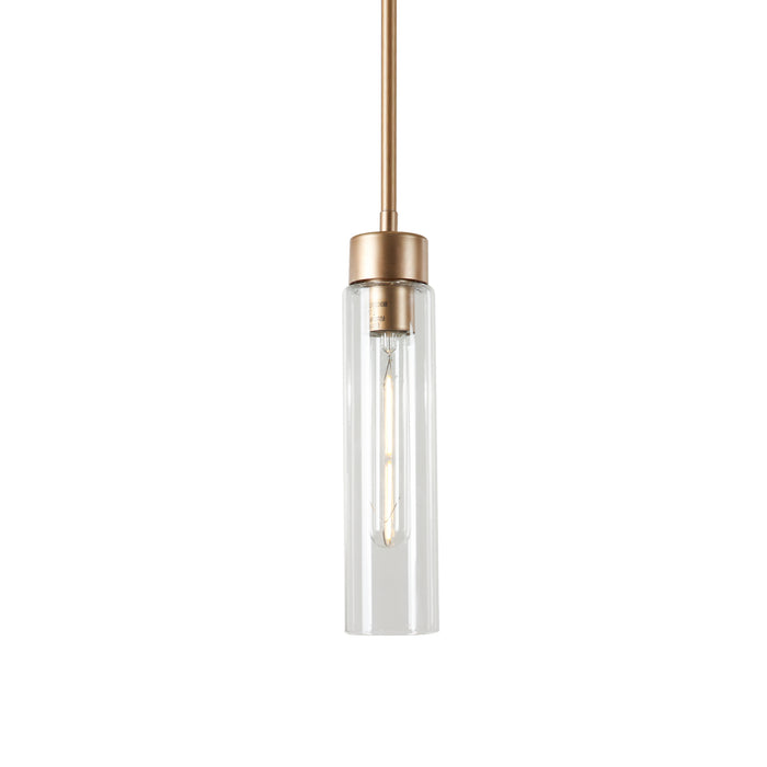 Arvion 1-Light Black Cylinder Clear Glass Pendant Light