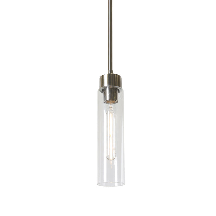 Arvion 1-Light Black Cylinder Clear Glass Pendant Light