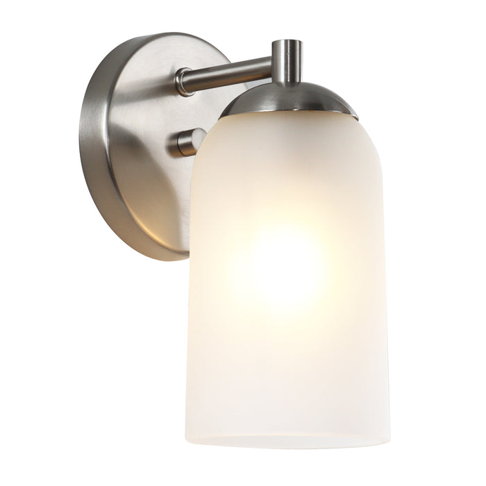 Zavira 1-Light Gold Cylinder Frosted Glass Wall Sconce