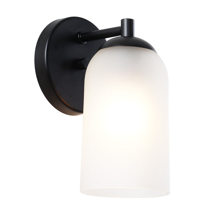 Zavira 1-Light Gold Cylinder Frosted Glass Wall Sconce