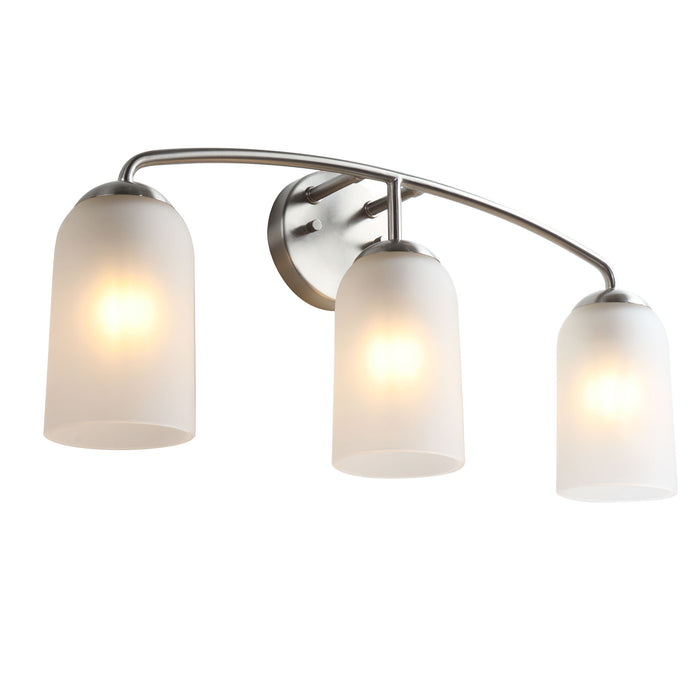 Zavira 3-Light Gold Linear Frosted Glass Bathroom Vanity Light
