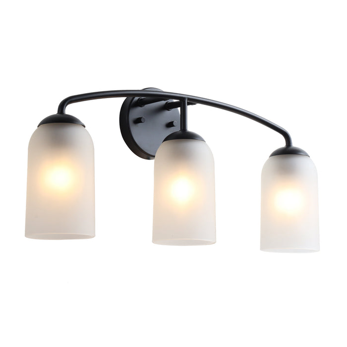 Zavira 3-Light Gold Linear Frosted Glass Bathroom Vanity Light