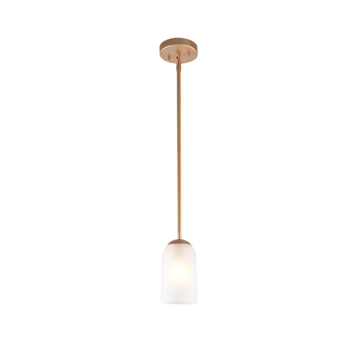 Zavira 1-Light Nickel Cylinder Frosted Glass Pendant Light