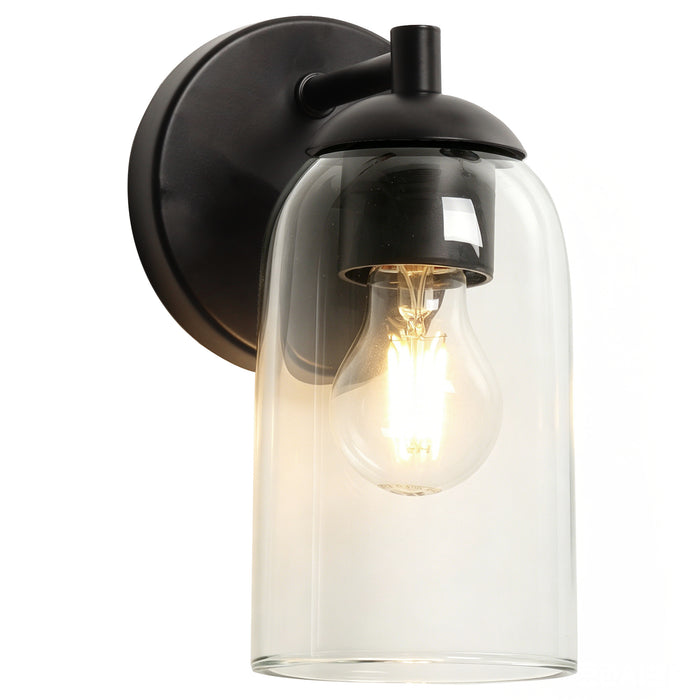 Zavira 1-Light Gold Cylinder Clear Glass Wall Sconce