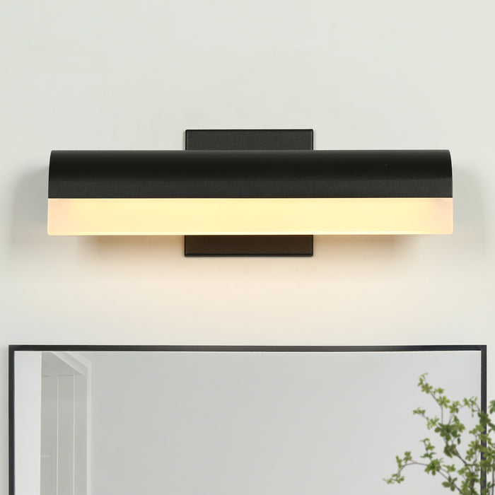 Calina 1-Light LED Black 14.2" Wall Sconce Acrylic Vanity Light