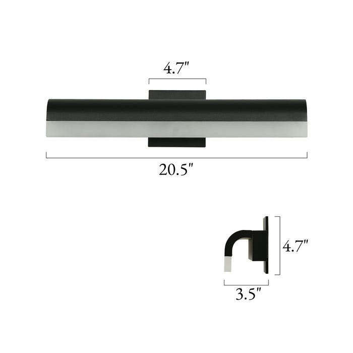 Calina 1-Light LED Black 20.5" Wall Sconce Acrylic Vanity Light