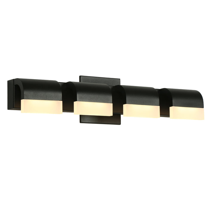 Evora 4-Light Black Square Wall Sconce Acrylic Vanity Light