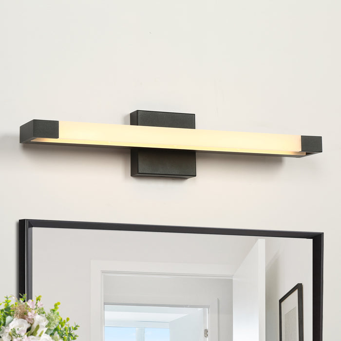 Lunova 1-Light Black Square Wall Sconce