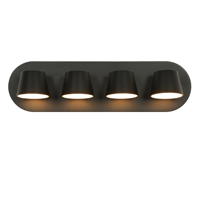 Lunova 4-Light Black Square Vanity Light Wall Sconce